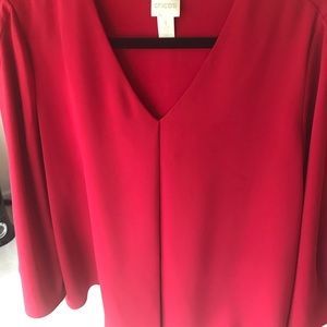 Chicos Long Sleeve V Neck Top